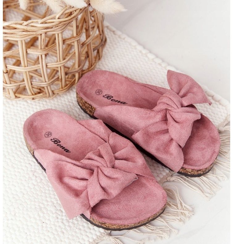 PB2 Pantuflas Infantiles En Corcho Rosa Polvo Little Wendy rosado 1