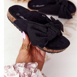 PB2 Pantuflas infantiles negras sobre negro Little Wendy 2