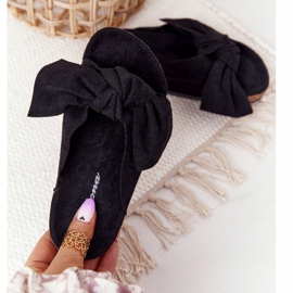 PB2 Pantuflas infantiles negras sobre negro Little Wendy 3