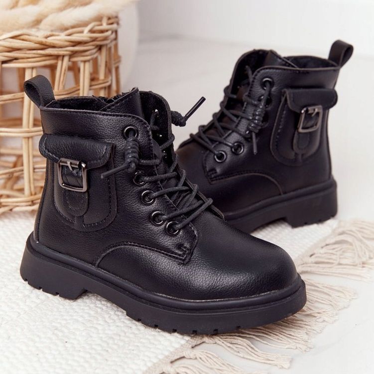 Apawwa Botas Infantiles Con Bolsillo Negro TikTok 1