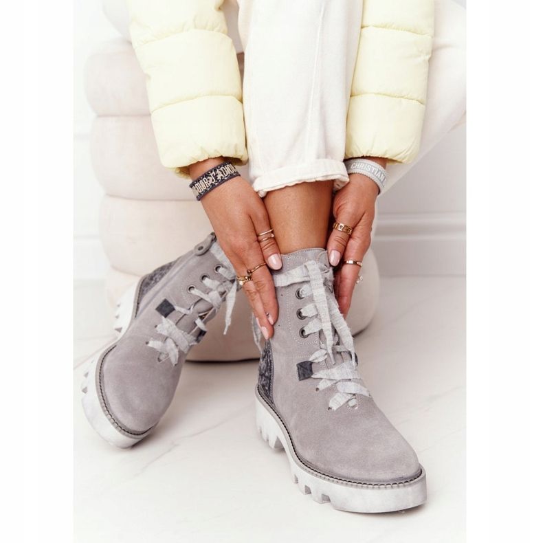 Botas de ante calado Maciejka Grey 05033-03 multicolor gris 2