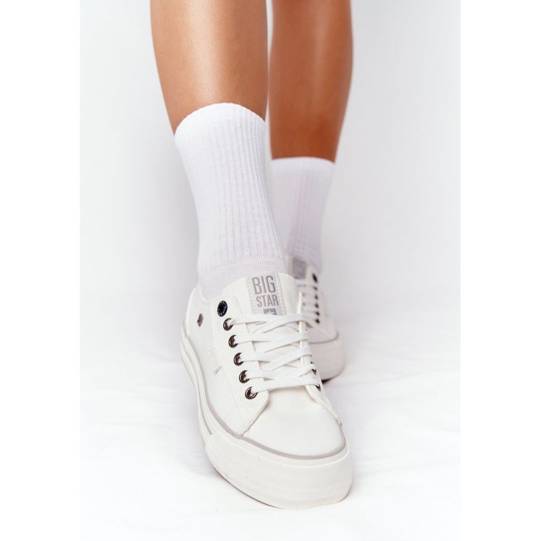 Zapatillas de mujer On the Big Star HH274052 Plataforma blanca blanco 2