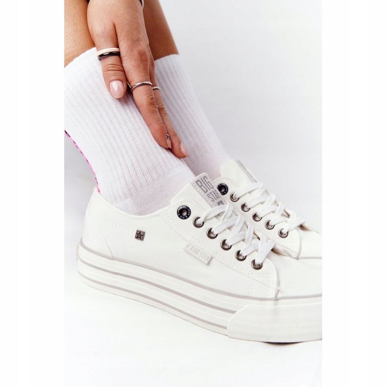 Zapatillas de mujer On the Big Star HH274052 Plataforma blanca blanco 1