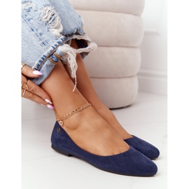 Bailarinas Ante Sergio Leone BL622 Azul Marino 1