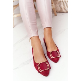 Bailarinas De Ante Con Hebilla Sergio Leone BL623 ​​Burdeos rojo multicolor 3