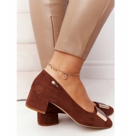 Zapato de salón en ante en el talón Sergio Leone PB142 Marrón 4