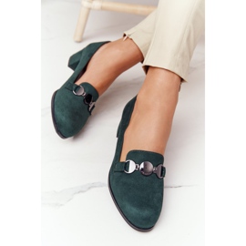 Zapato de salón en ante en el talón Sergio Leone PB148 Verde 4