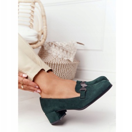 Zapato de salón en ante en el talón Sergio Leone PB148 Verde 5