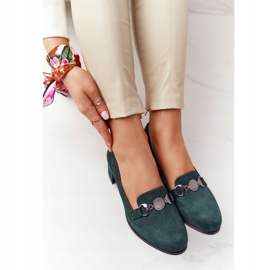 Zapato de salón en ante en el talón Sergio Leone PB148 Verde 6