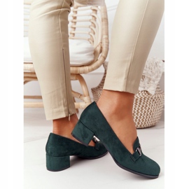 Zapato de salón en ante en el talón Sergio Leone PB148 Verde 7