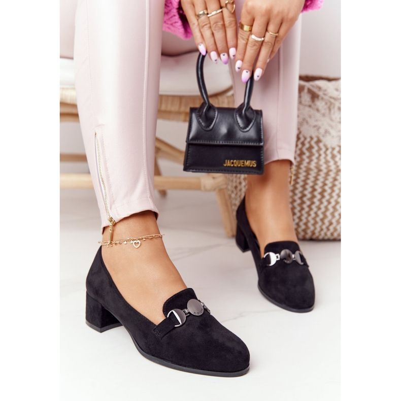 Zapatos De Salón De Ante En El Talón Sergio Leone PB148 Negro 2