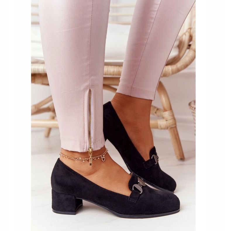 Zapatos De Salón De Ante En El Talón Sergio Leone PB148 Negro 1