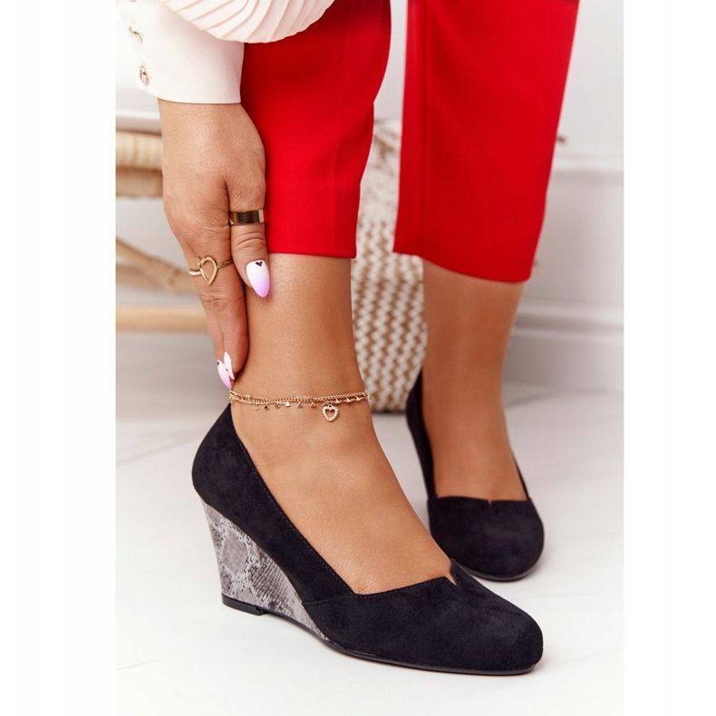 Zapato de Salón con Cuña Sergio Leone PB767 Serpiente Negro 2 Zapato de Salón con Cuña Sergio Leone PB767 Serpiente Negro 2