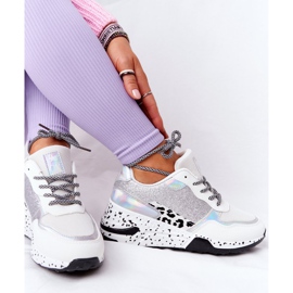 NEWS Zapatillas De Mujer Con Cuña Blancas Con Brocado Avery blanco 4