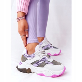 Calzado Deportivo Con Suelas Grandes GOE HH2N4038 Blanco-Violeta 3
