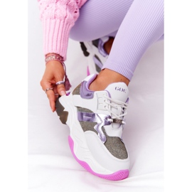 Calzado Deportivo Con Suelas Grandes GOE HH2N4038 Blanco-Violeta 7