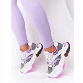 Calzado Deportivo Con Suelas Grandes GOE HH2N4038 Blanco-Violeta 2