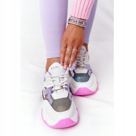 Calzado Deportivo Con Suelas Grandes GOE HH2N4038 Blanco-Violeta 4