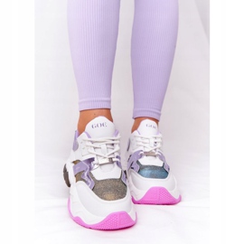 Calzado Deportivo Con Suelas Grandes GOE HH2N4038 Blanco-Violeta 5
