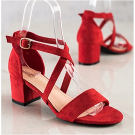 Sandalias con rayas de Sergio Leone rojo 2