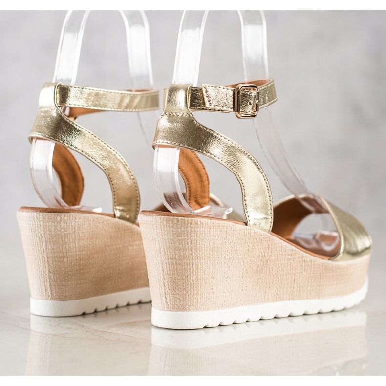 Seastar Sandalias de cuña clásicas dorado 1