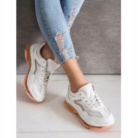 Goodin Zapatillas de cuero blanco 5