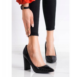 Diamantique Zapatos de tacón con estampado de serpiente negro 2