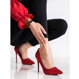 Diamantique Tacones de gamuza sexy rojo 3
