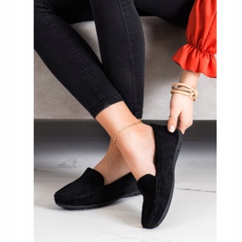 SHELOVET Mocasines de ante negros 3