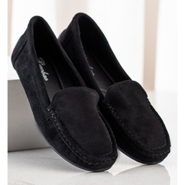 SHELOVET Mocasines de ante negros 2
