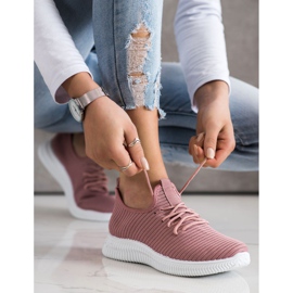 SHELOVET Zapatillas cómodas sin cordones rosa 1