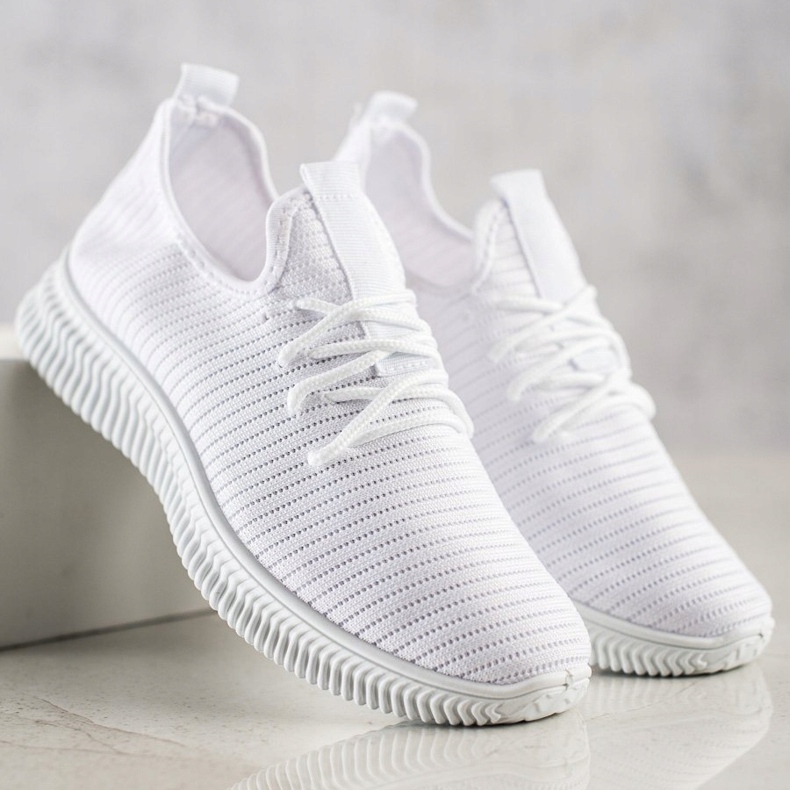 SHELOVET Zapatillas cómodas sin cordones blanco 1