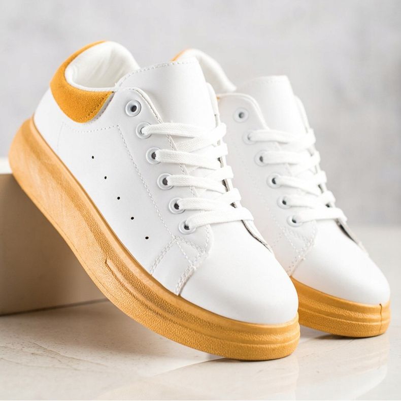 SHELOVET Zapatillas en la plataforma amarilla blanco amarillo 2