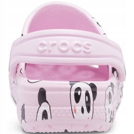 Crocs para niños Classic Panda Print Zueco rosa claro 206999 6GD rosado 2