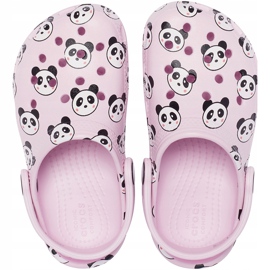 Crocs para niños Classic Panda Print Zueco rosa claro 206999 6GD 1