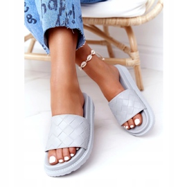 Pantuflas de mujer On The Big Star HH274688 Plataforma gris 2