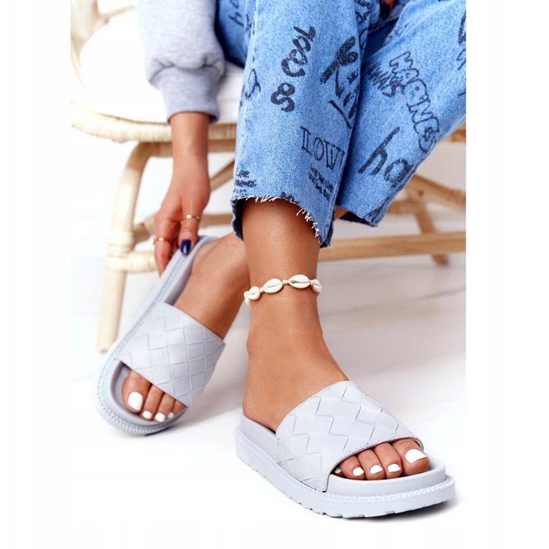 Pantuflas de mujer On The Big Star HH274688 Plataforma gris 1