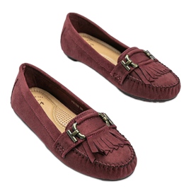 Mocasines de ante ecológico granate de Maia rojo 1