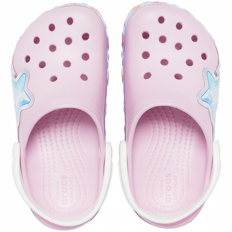 Crocs para niños Fl Star Band Zueco rosa 207075 6GD rosado 1