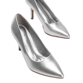 Zapatos de salón plateados en cuero ecológico Ally plata 1 Zapatos de salón plateados en cuero ecológico Ally plata 1