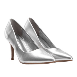 Zapatos de salón plateados en cuero ecológico Ally plata 2