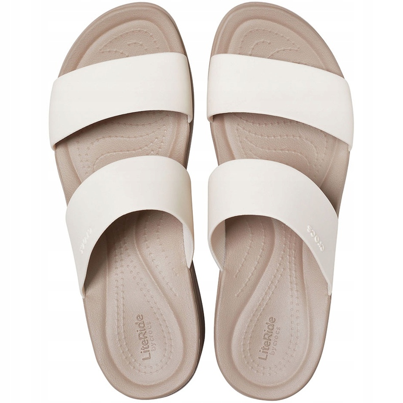 Pantuflas de mujer Crocs Brooklyn Mid Wedge beige 206219 16T 1