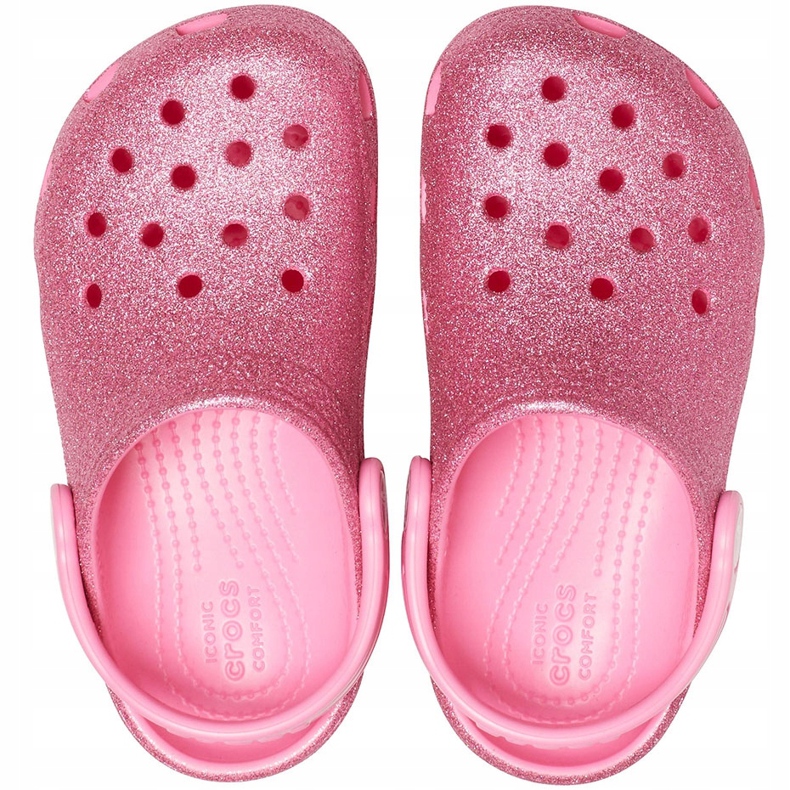 Zueco Crocs Classic Glitter para niños rosa 205441669 rosado 1