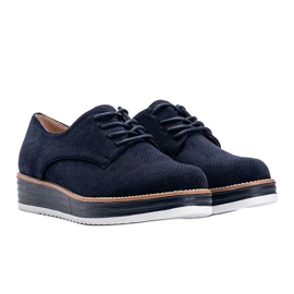 Zapatos de ante azul marino con suela alta Elyssa 1