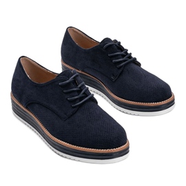 Zapatos de ante azul marino con suela alta Elyssa 2