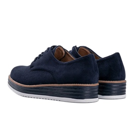 Zapatos de ante azul marino con suela alta Elyssa 3