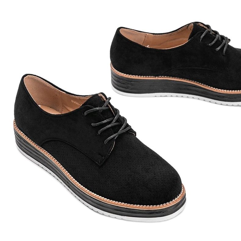 Zapatos de ante negro con suela alta Elyssa 1