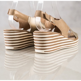 Sandalias Doradas Con Cuña Sergio Leone dorado 1