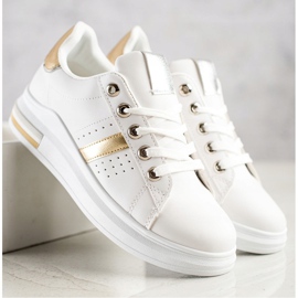 SHELOVET Zapatillas deportivas blanco dorado 3