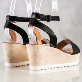 Seastar Sandalias de cuña clásicas negro 1